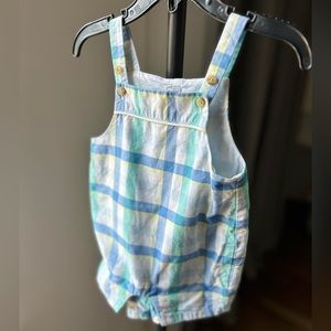Janie and Jack Baby Cotton/Linen Blend Overall  3-6 months
